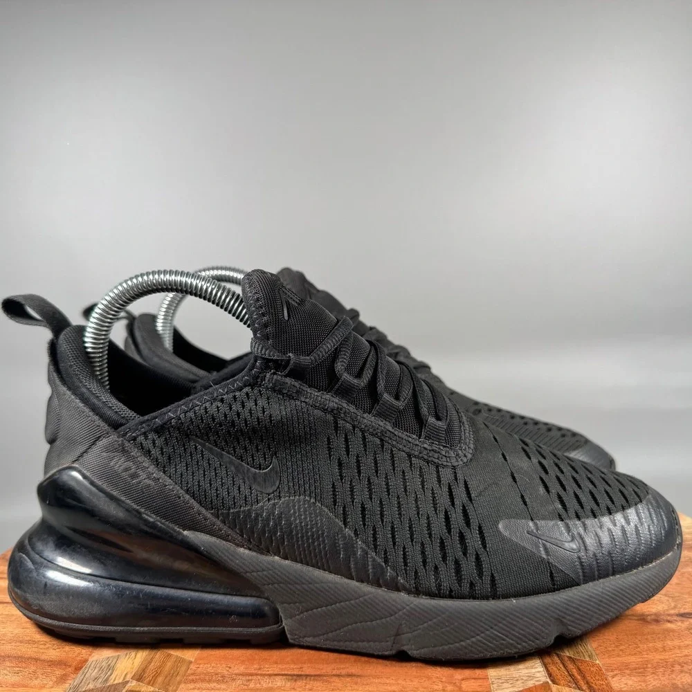 Nike Air Max 270 Triple Black Women 7.5 Youth 6Y Sneakers BQ5776-001